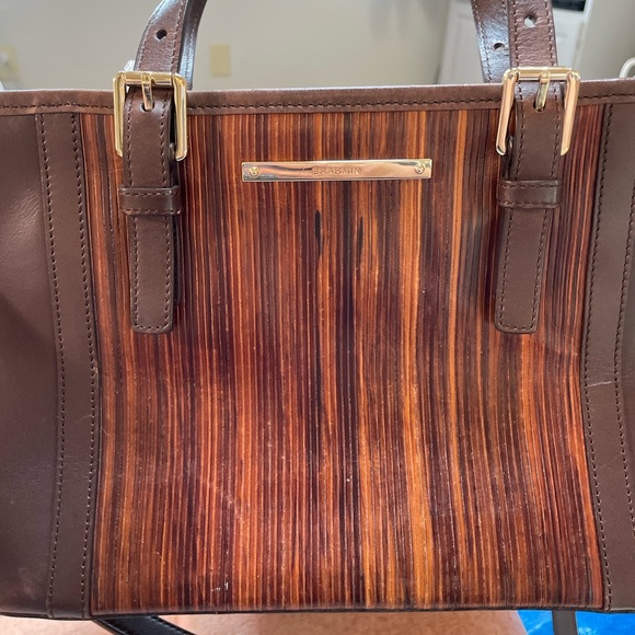 Brahmin Mini Asher Balsa Textured Leather Tote Crossbody Satchel Bag Brown Purse - Picture 9 of 15